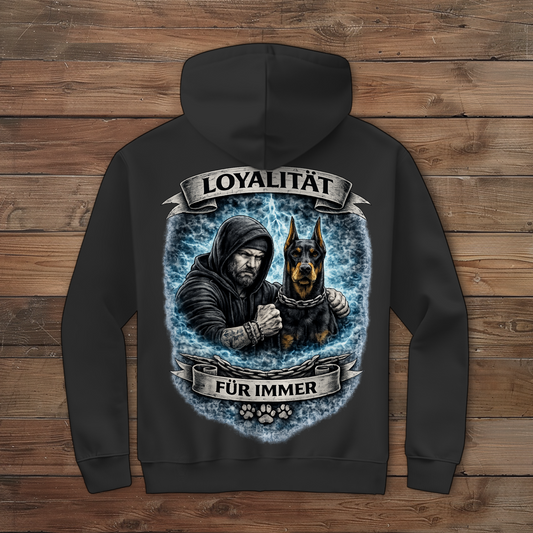 Herren Zipper Hoodie La Familia für immer mit Dobermann
