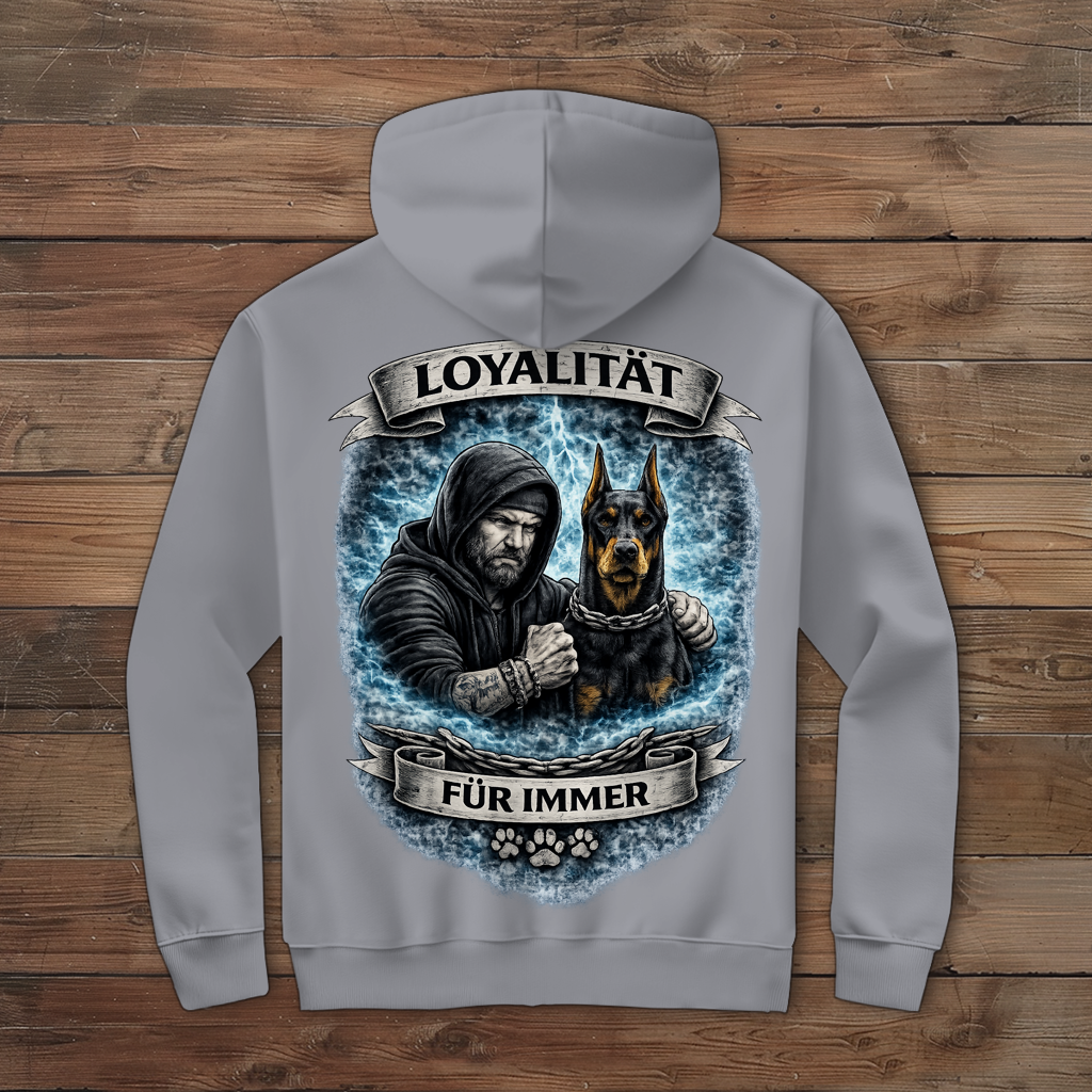 Herren Zipper Hoodie La Familia für immer mit Dobermann