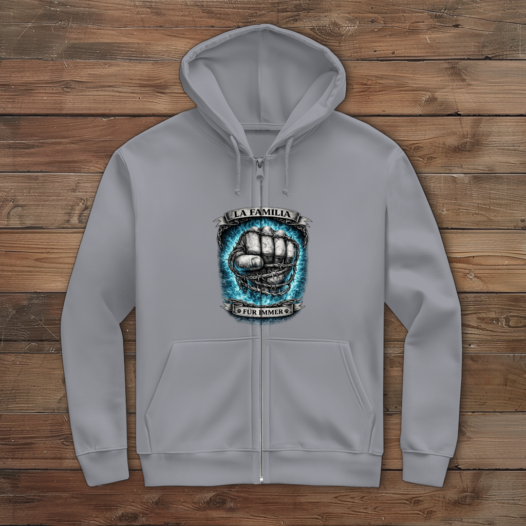 Herren Zipper Hoodie La Familia für immer mit Dobermann