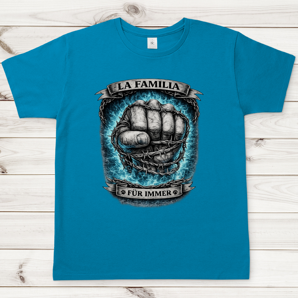 Herren T-Shirt La Familia für immer mit Labrador
