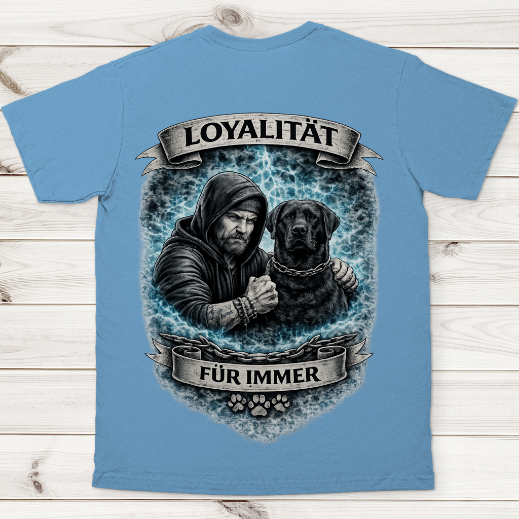 Herren T-Shirt La Familia für immer mit Labrador