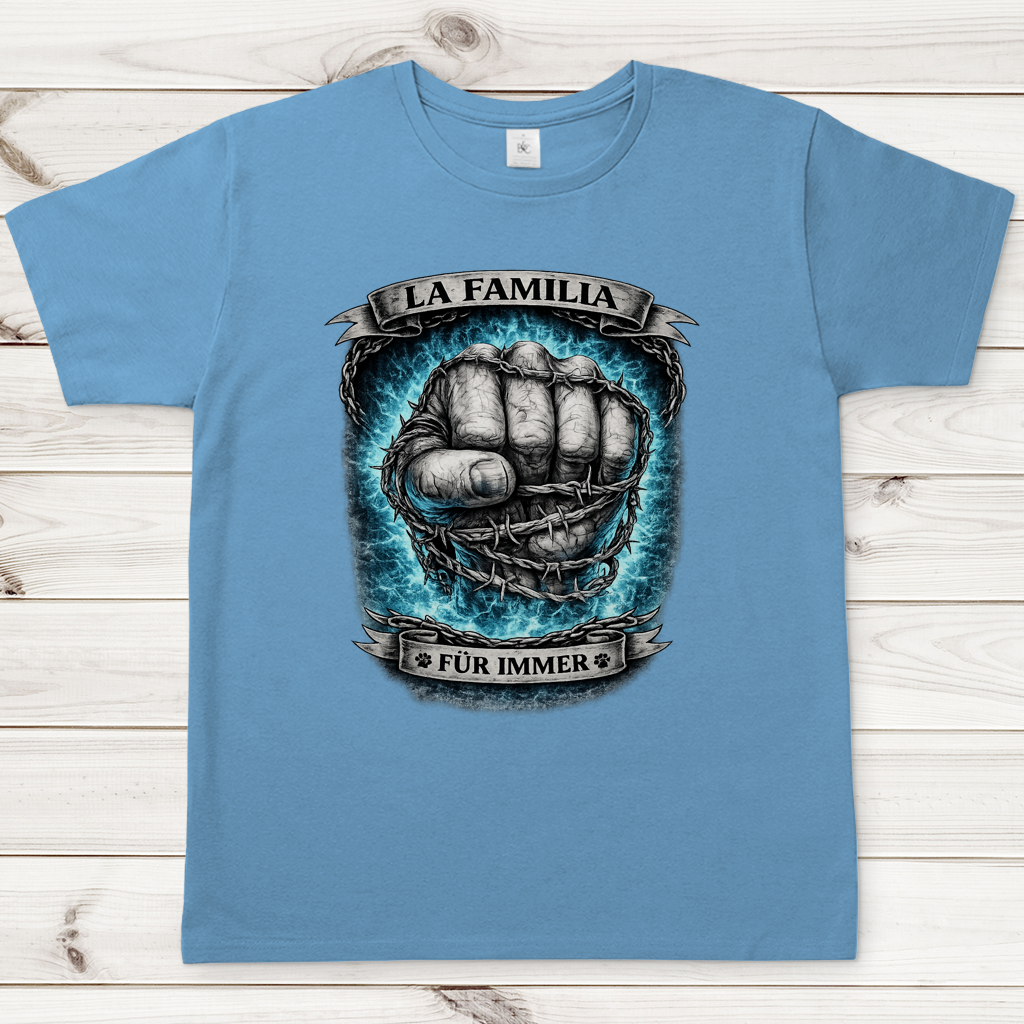 Herren T-Shirt La Familia für immer mit Labrador