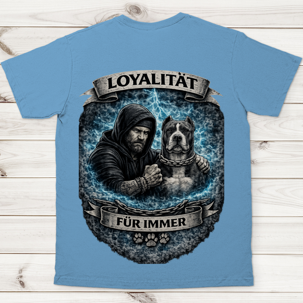 Herren T-Shirt La Familia für immer mit Pitbull Terrier