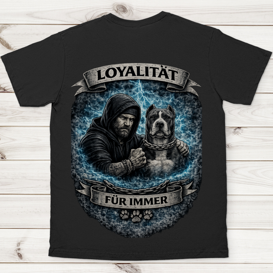 Herren T-Shirt La Familia für immer mit Pitbull Terrier