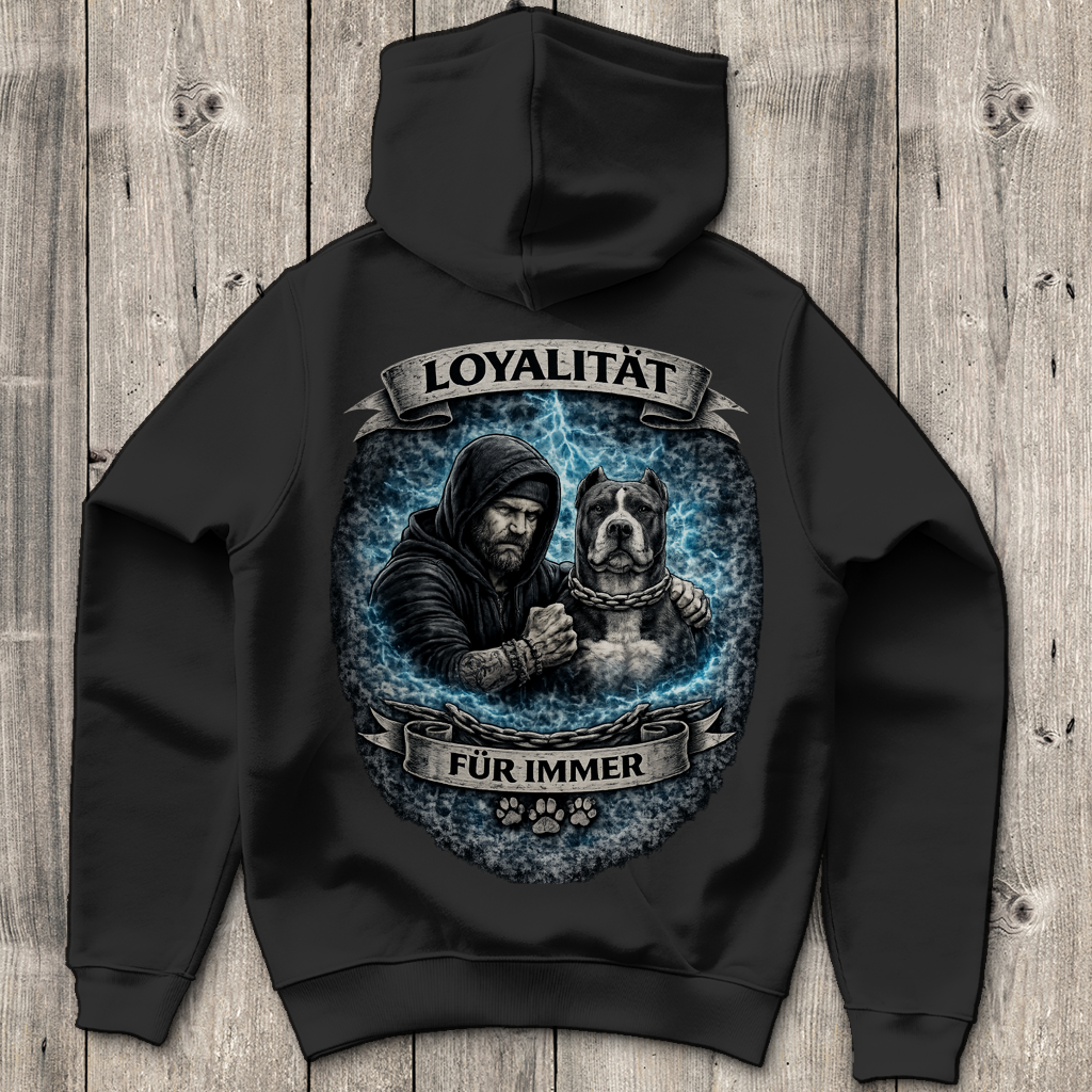 Herren Hoodie La Familia für immer mit Pitbull Terrier