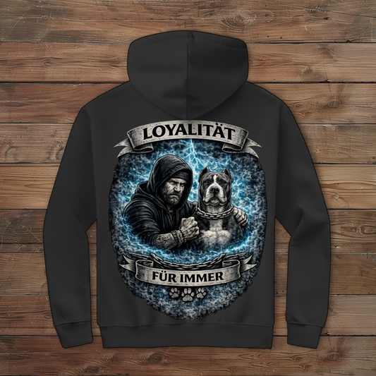 Herren Zipper Hoodie La Familia für immer mit Pitbull Terrier