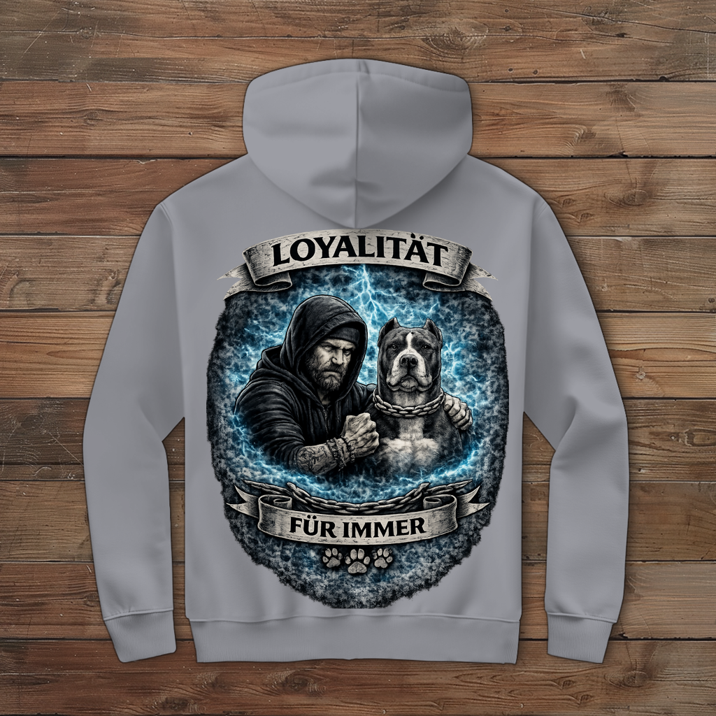 Herren Zipper Hoodie La Familia für immer mit Pitbull Terrier