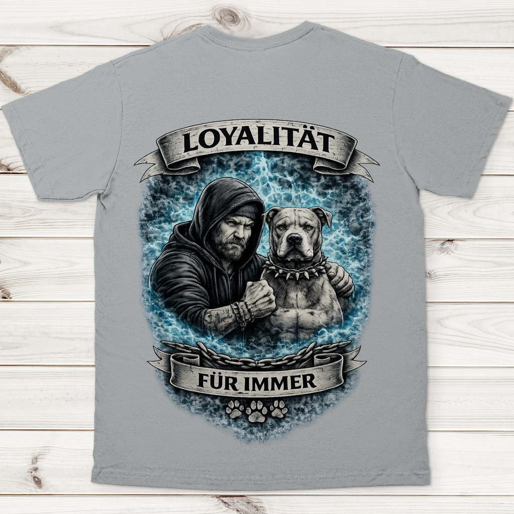 Herren T-Shirt La Familia für immer mit Pitbull