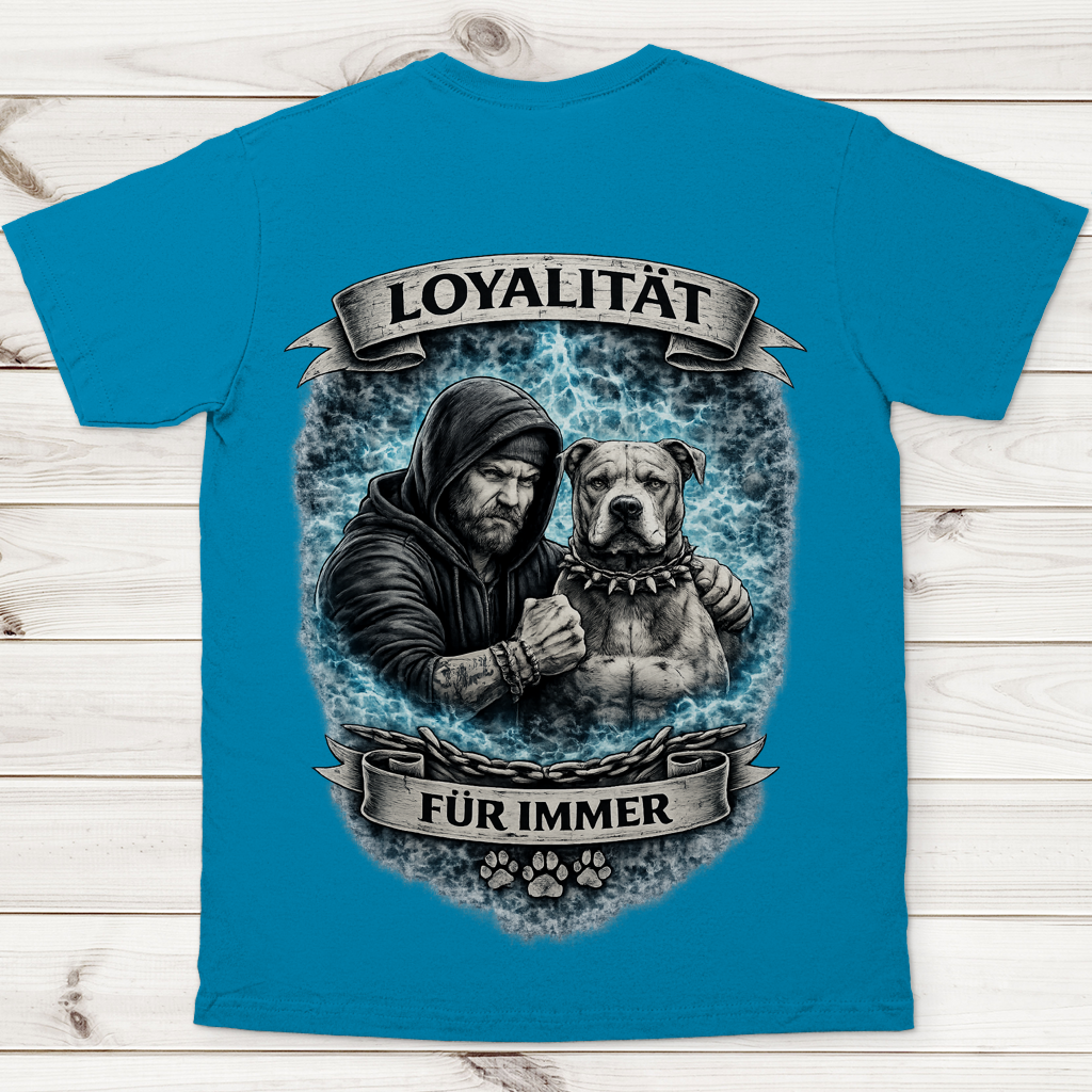 Herren T-Shirt La Familia für immer mit Pitbull