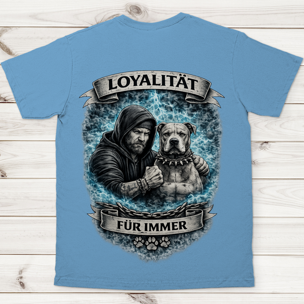 Herren T-Shirt La Familia für immer mit Pitbull