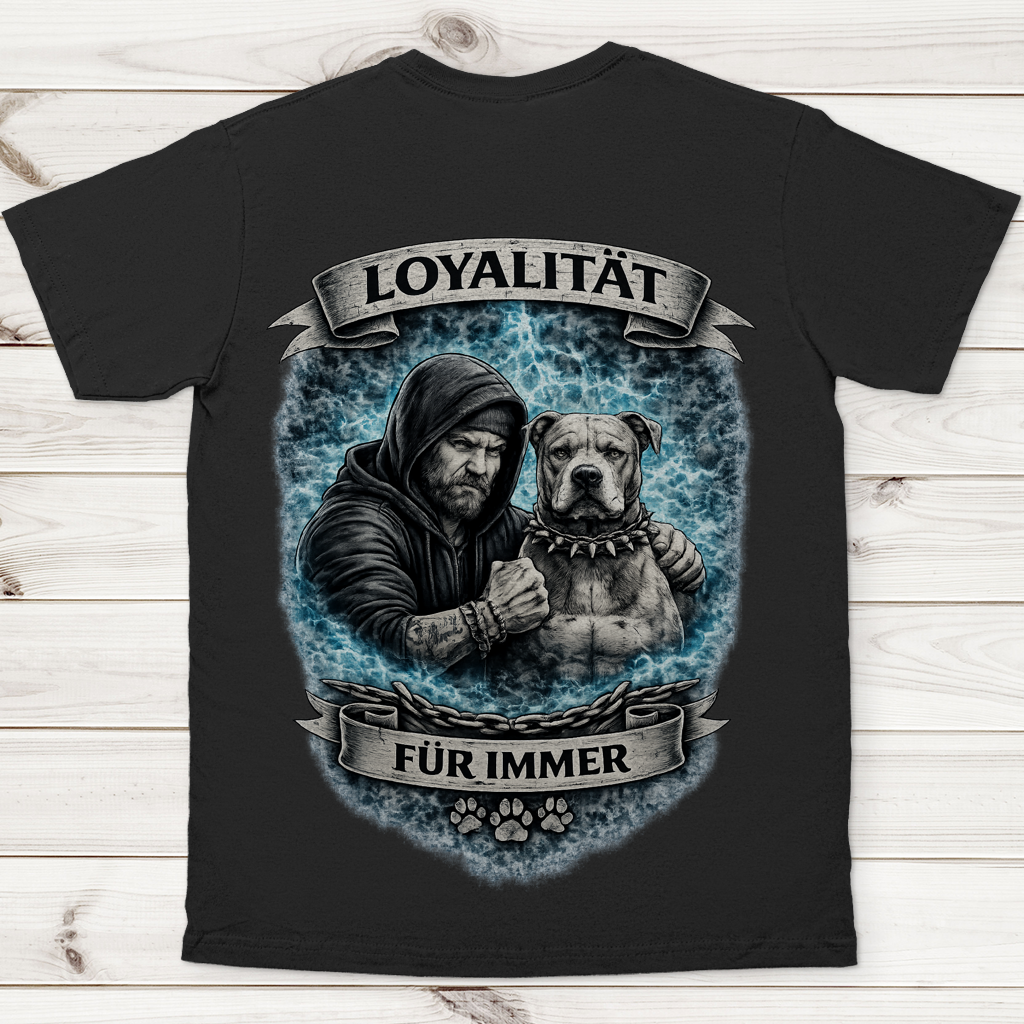 Herren T-Shirt La Familia für immer mit Pitbull