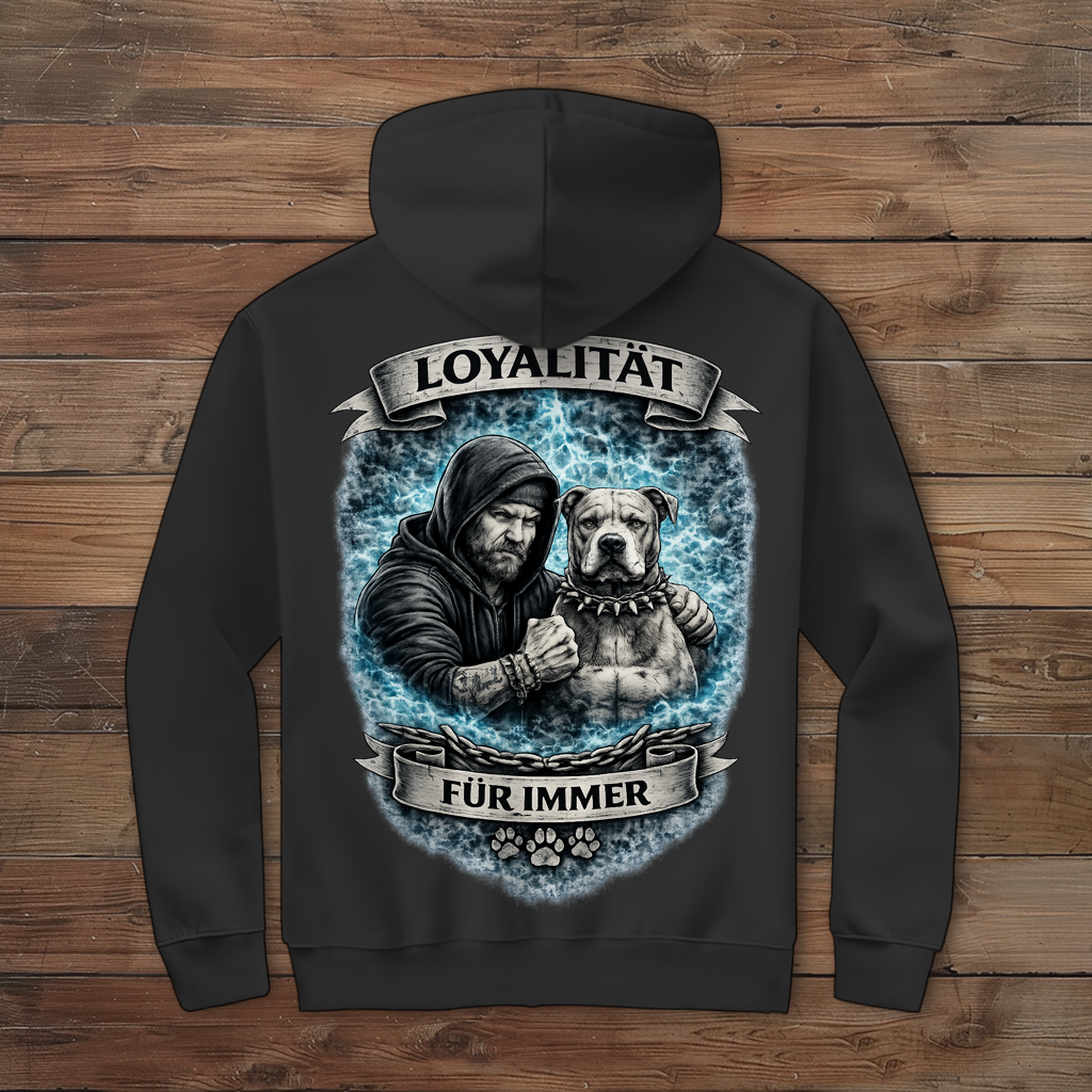 Herren Zipper Hoodie La Familia für immer mit Pitbull