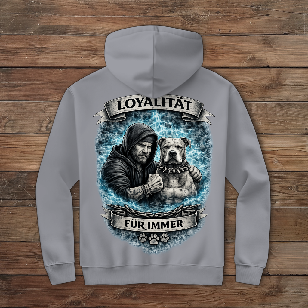 Herren Zipper Hoodie La Familia für immer mit Pitbull