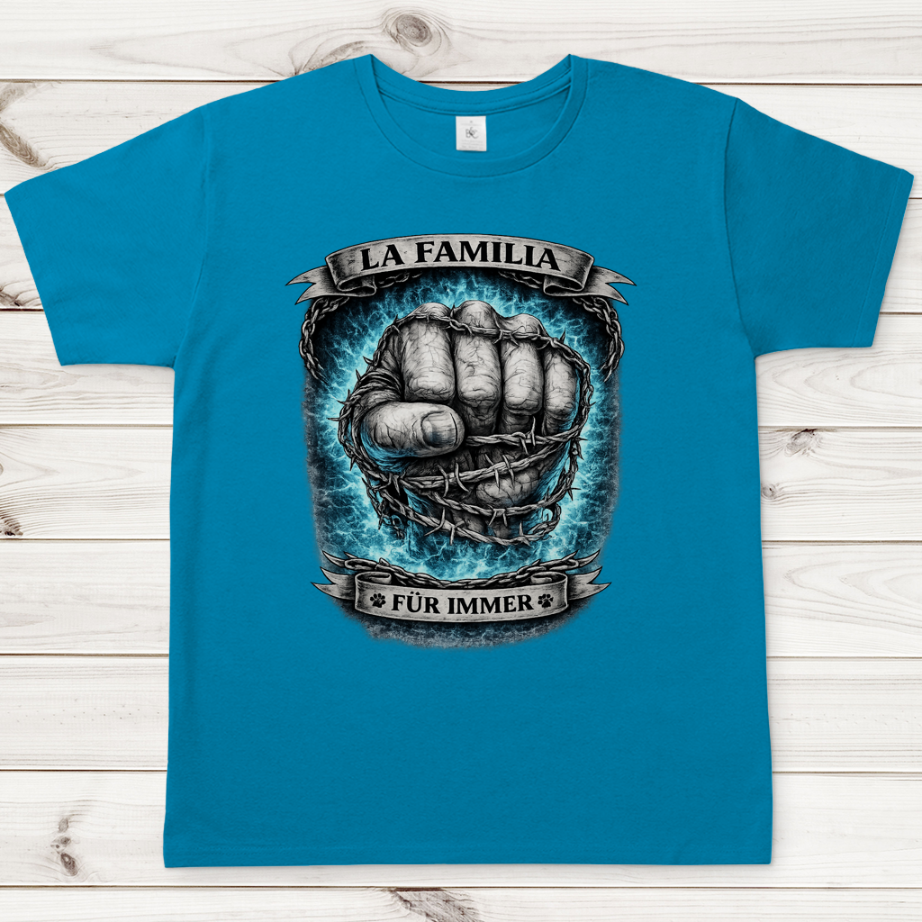 Herren T-Shirt La Familia für immer mit Rottweiler