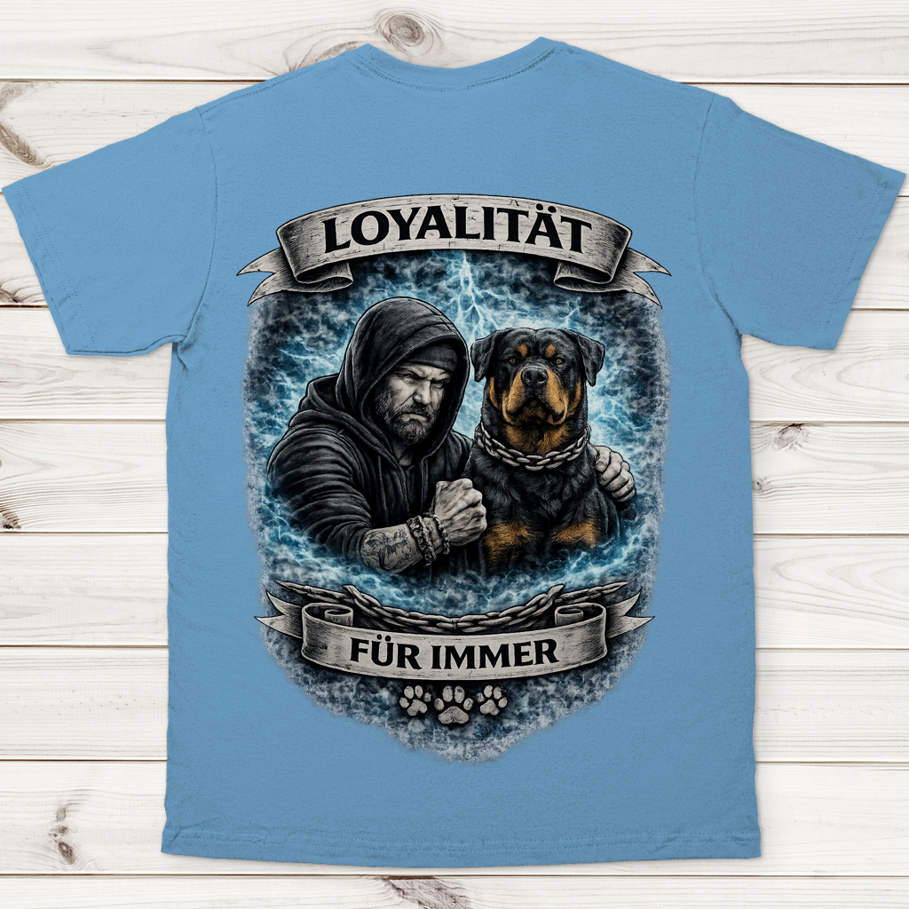 Herren T-Shirt La Familia für immer mit Rottweiler
