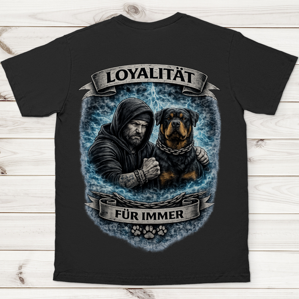 Herren T-Shirt La Familia für immer mit Rottweiler