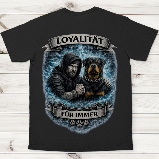 Herren T-Shirt La Familia für immer mit Rottweiler