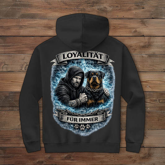 Herren Zipper Hoodie La Familia für immer mit Rottweiler