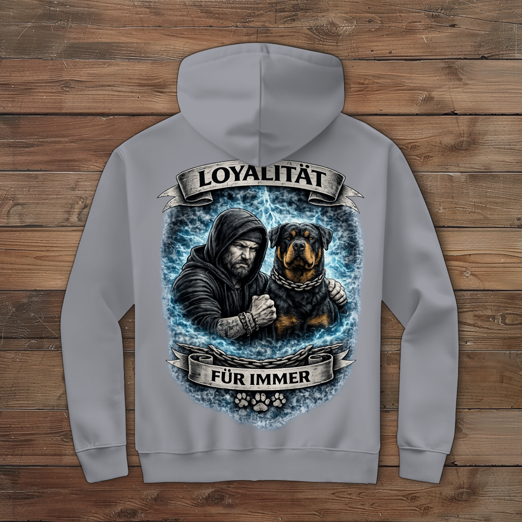 Herren Zipper Hoodie La Familia für immer mit Rottweiler