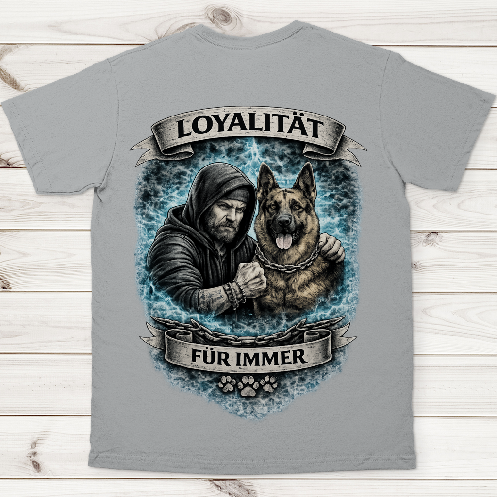 Herren T-Shirt La Familia für immer mit Schäferhund