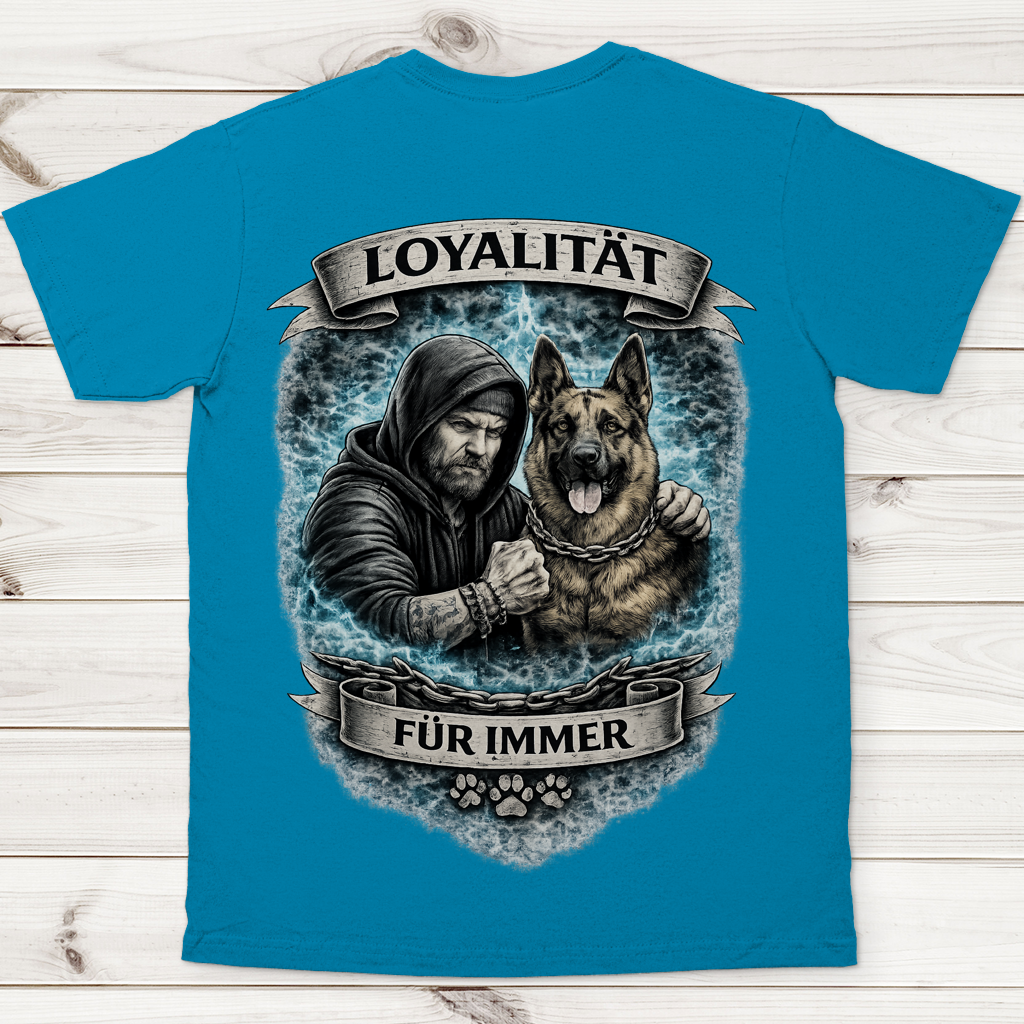Herren T-Shirt La Familia für immer mit Schäferhund