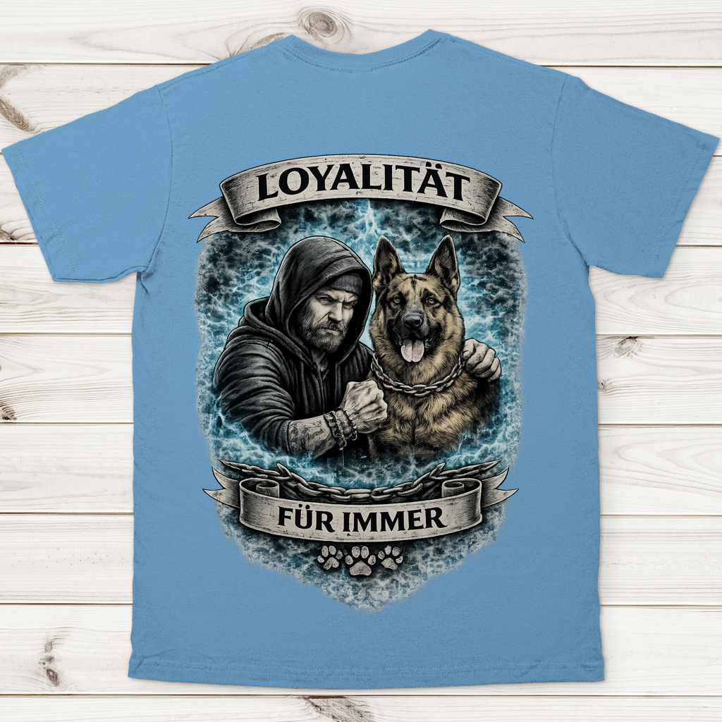 Herren T-Shirt La Familia für immer mit Schäferhund