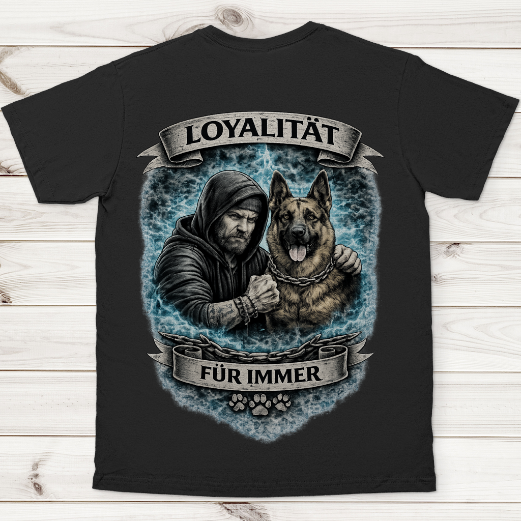 Herren T-Shirt La Familia für immer mit Schäferhund