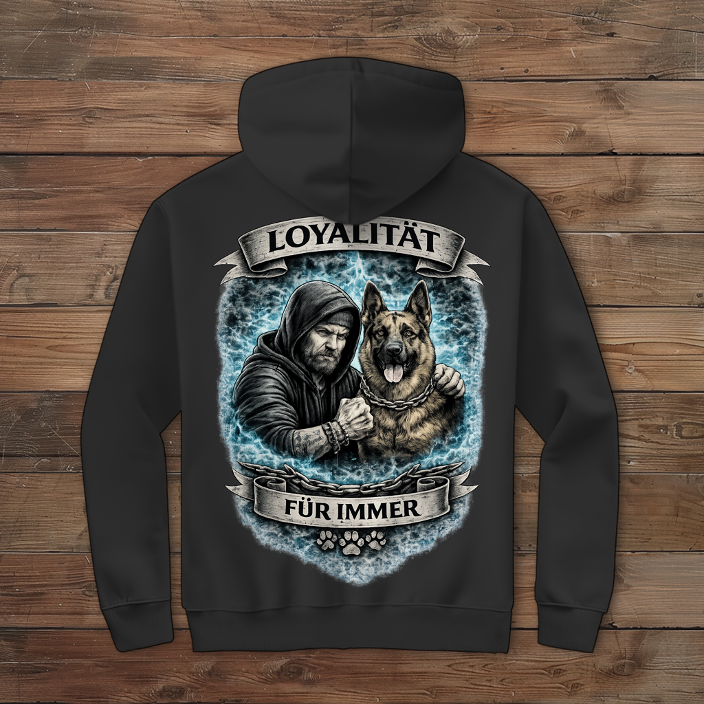 Herren Zipper Hoodie La Familia für immer mit Schäferhund