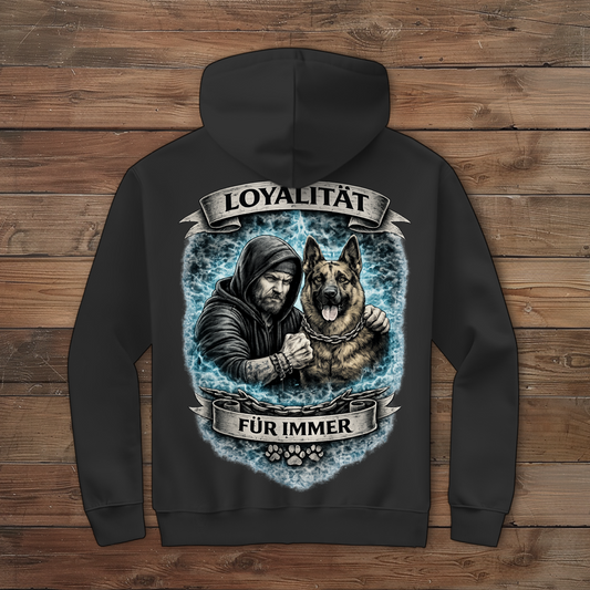 Herren Zipper Hoodie La Familia für immer mit Schäferhund