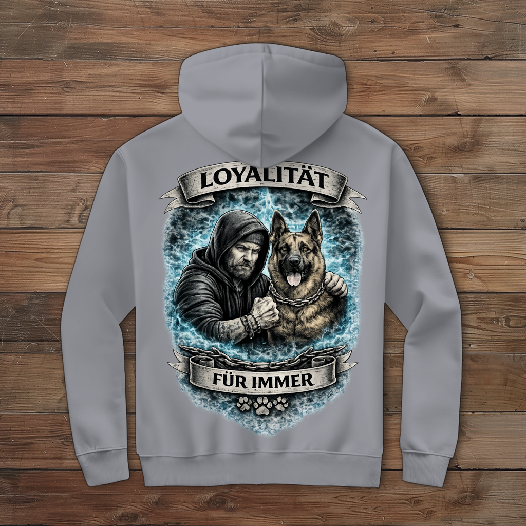 Herren Zipper Hoodie La Familia für immer mit Schäferhund