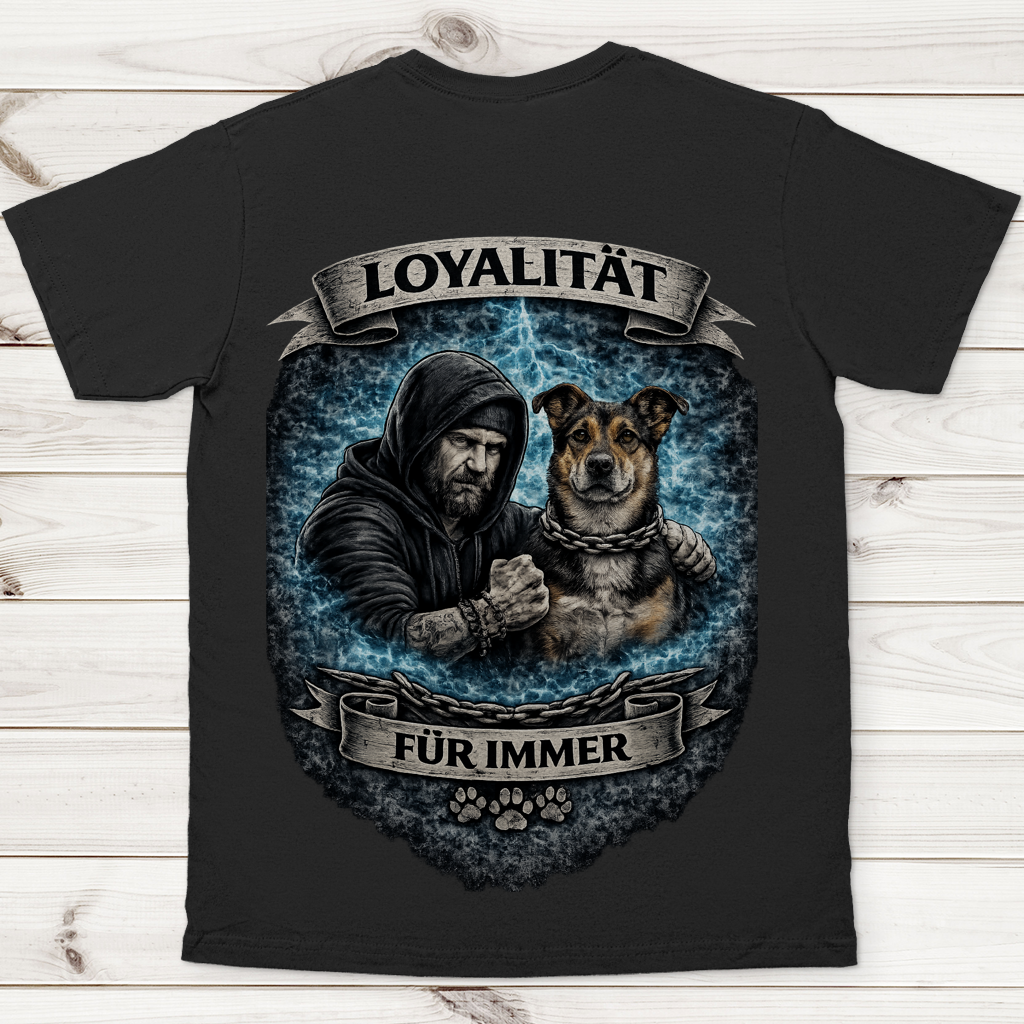 Herren T-Shirt La Familia für immer mit Schäferhund-Mix
