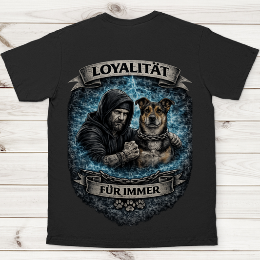 Herren T-Shirt La Familia für immer mit Schäferhund-Mix