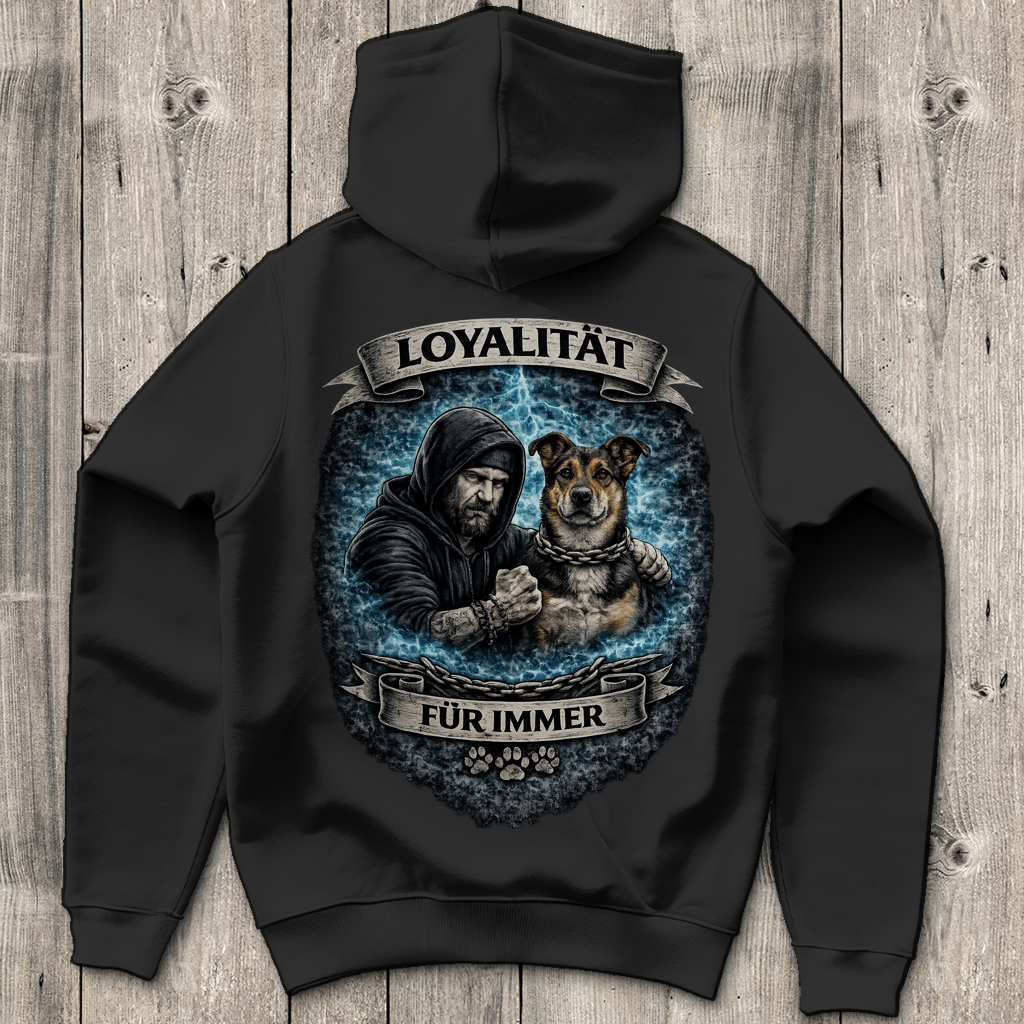 Herren Hoodie La Familia für immer mit Schäferhund-Mix
