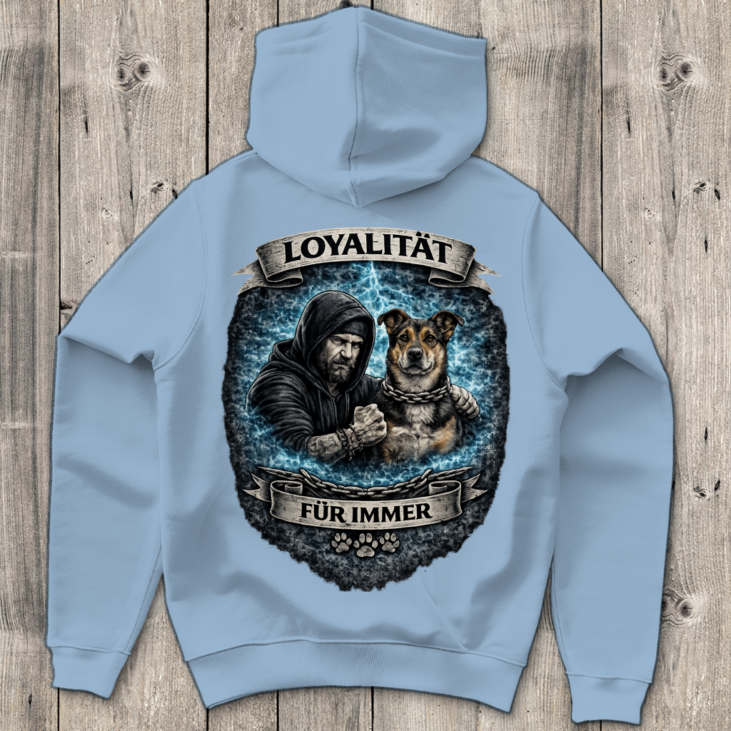 Herren Hoodie La Familia für immer mit Schäferhund-Mix