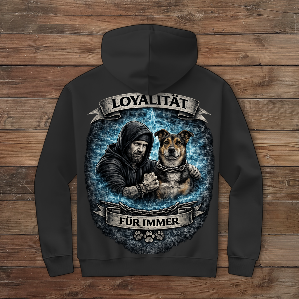 Herren Zipper Hoodie La Familia für immer mit Schäferhund-Mix