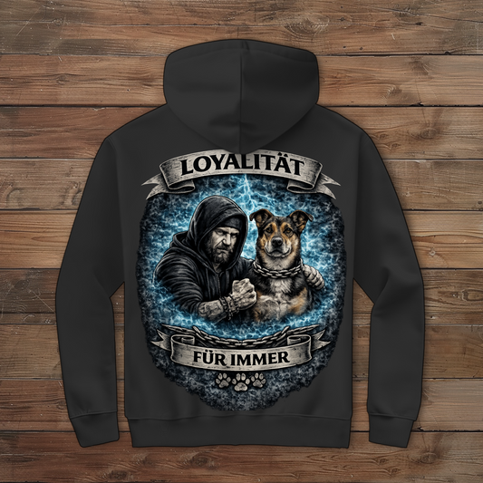Herren Zipper Hoodie La Familia für immer mit Schäferhund-Mix