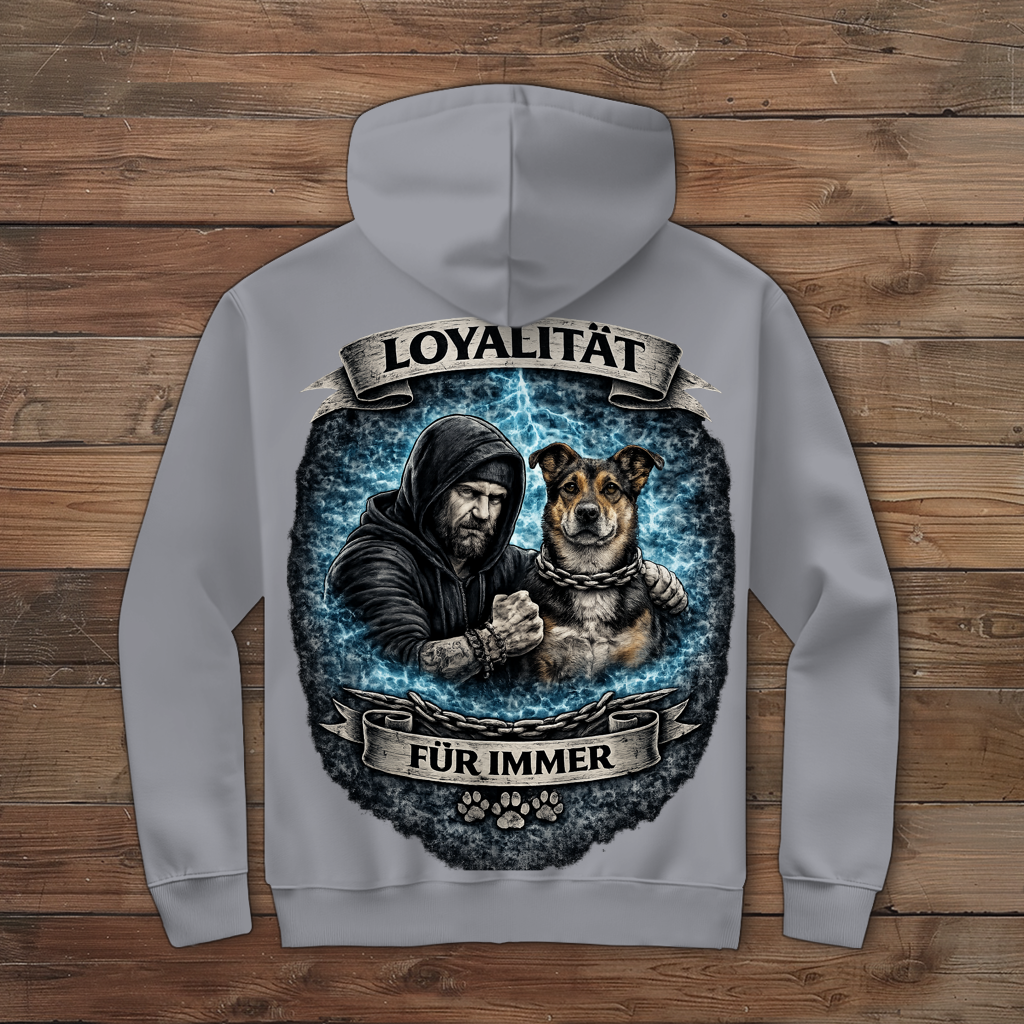 Herren Zipper Hoodie La Familia für immer mit Schäferhund-Mix