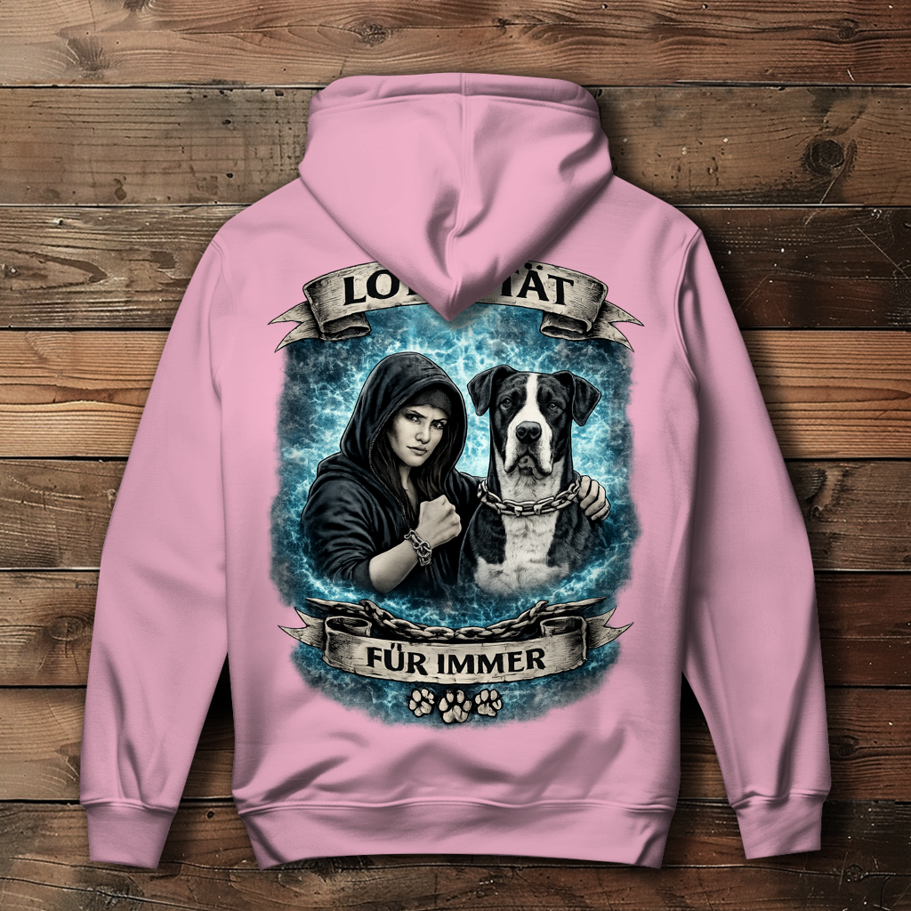 Damen Hoodie La Familia für immer mit Deutsche Dogge