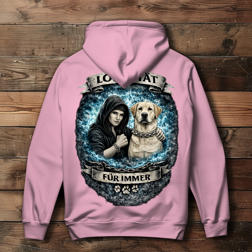 Damen Hoodie La Familia für immer mit Labrador