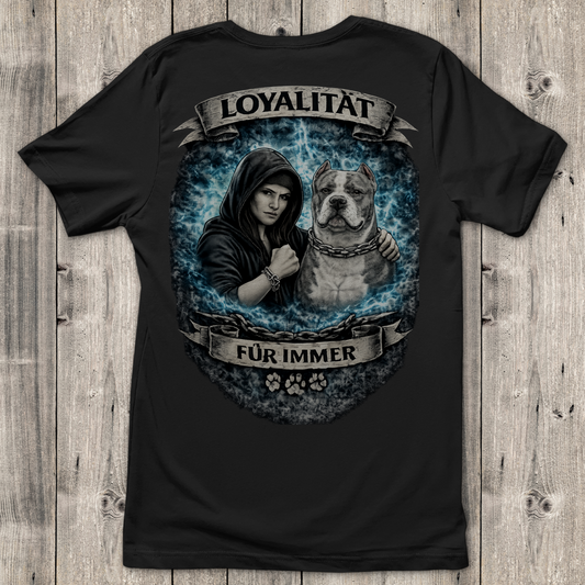Damen T-Shirt La Familia für immer mit American Bully