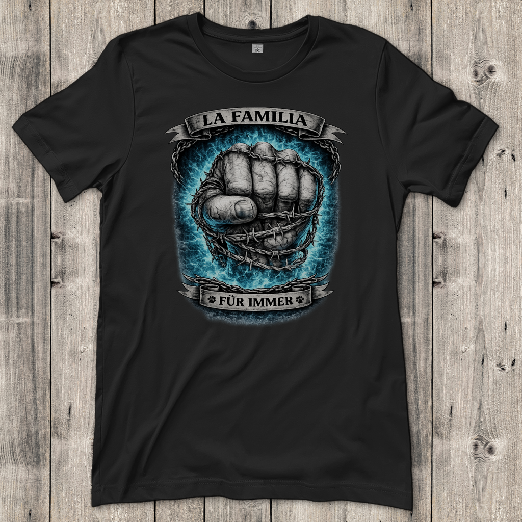 Damen T-Shirt La Familia für immer mit American Bully
