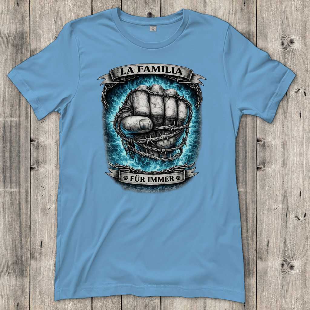 Damen T-Shirt La Familia für immer mit American Bully