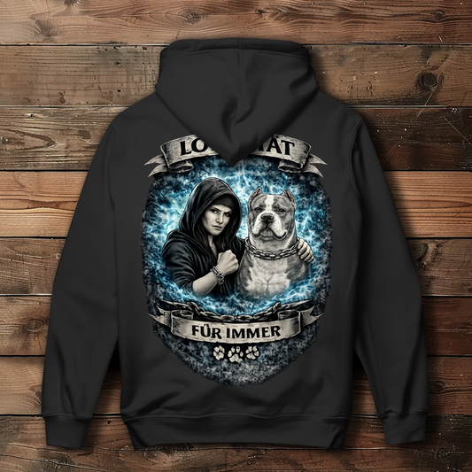 Damen Hoodie La Familia für immer mit American Bully