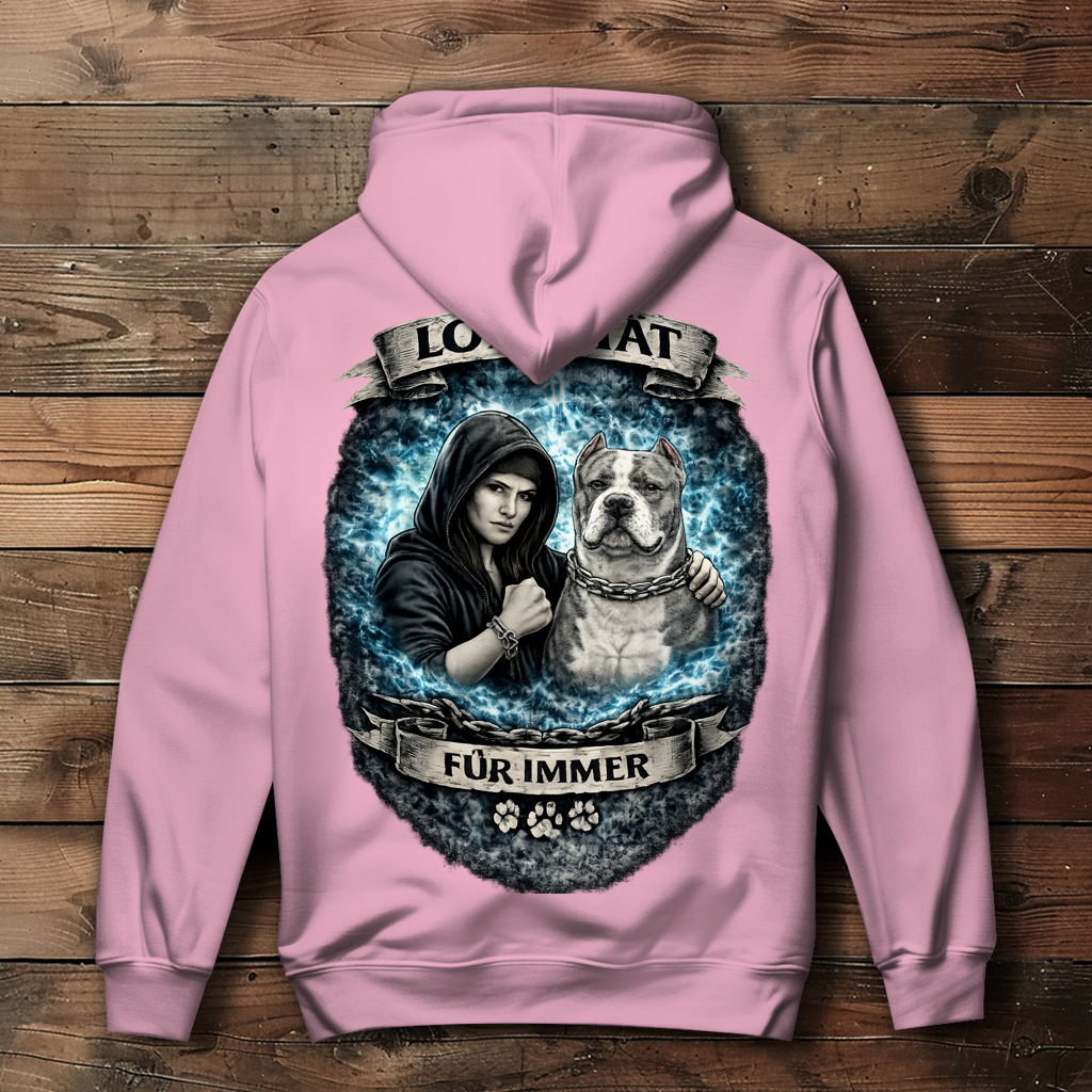 Damen Hoodie La Familia für immer mit American Bully