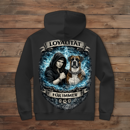 Damen Zipper Hoodie La Familia für immer mit Boxer