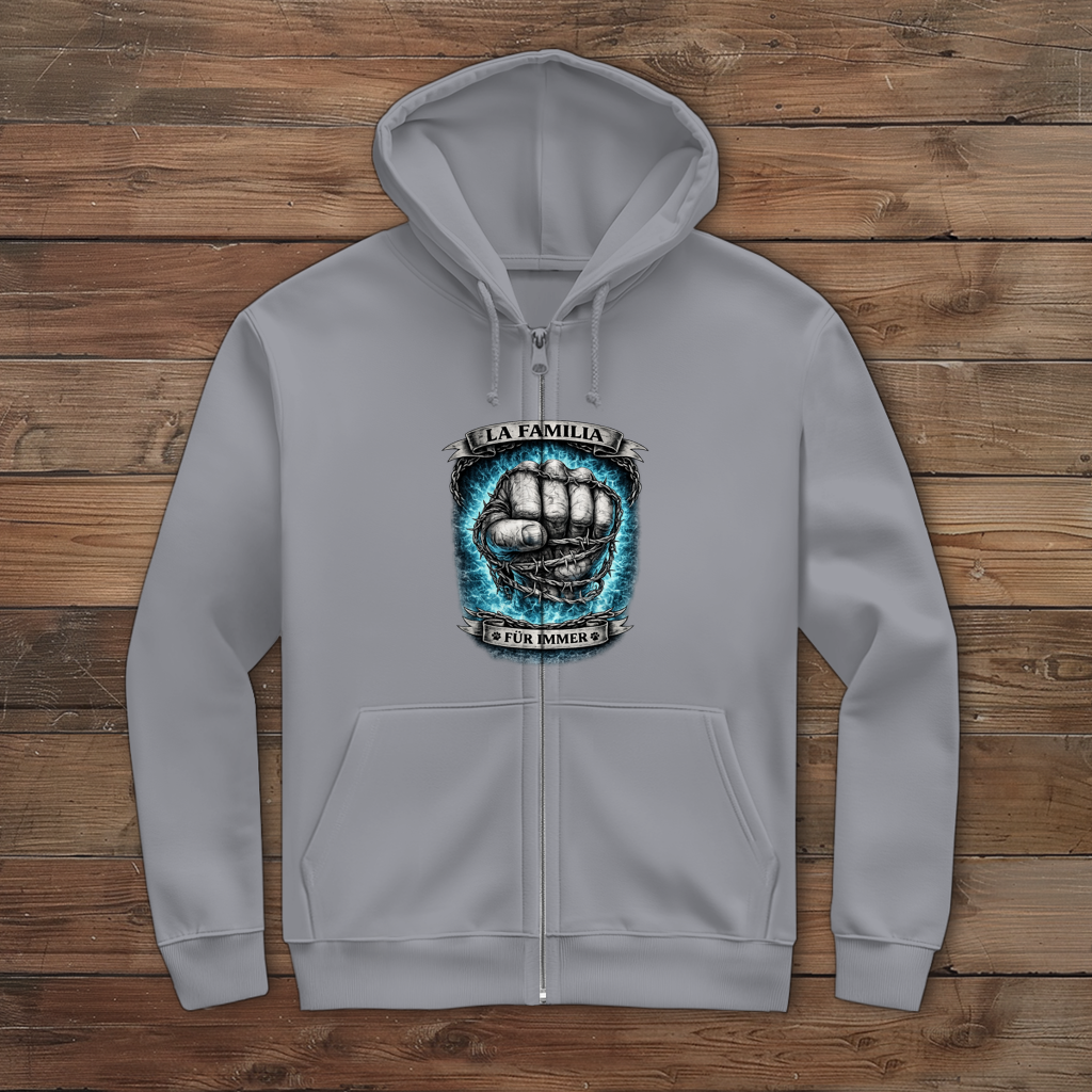 Damen Zipper Hoodie La Familia für immer mit Boxer