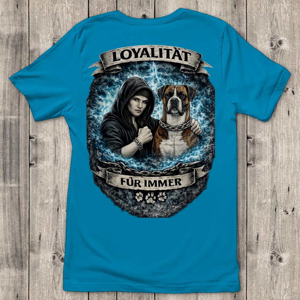 Damen T-Shirt La Familia für immer mit Boxer