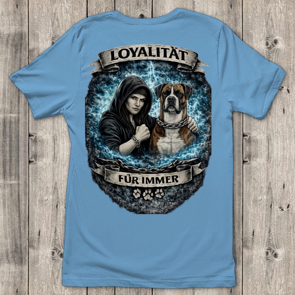 Damen T-Shirt La Familia für immer mit Boxer