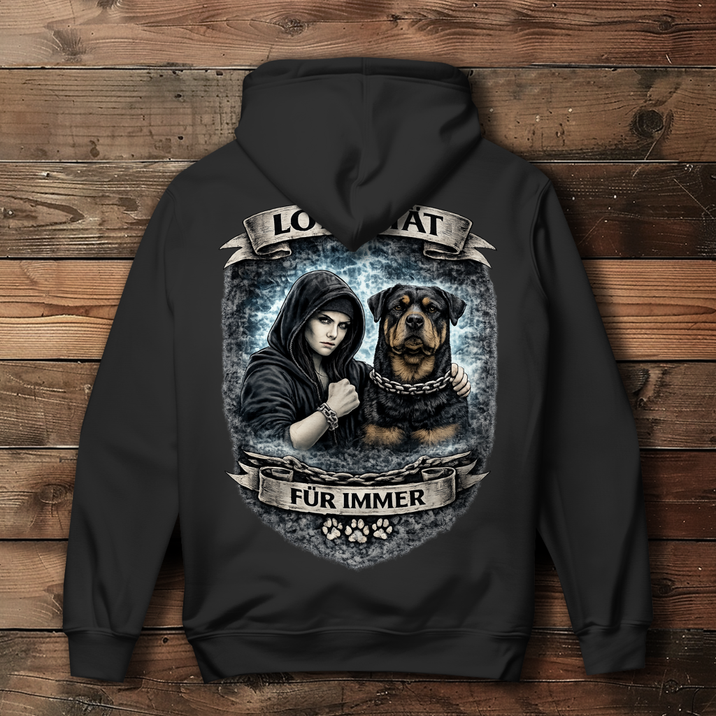 Damen Hoodie La Familia für immer mit Rottweiler