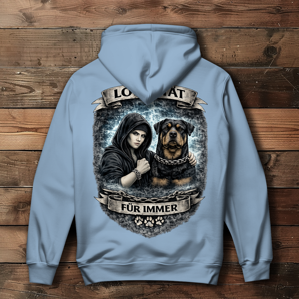Damen Hoodie La Familia für immer mit Rottweiler